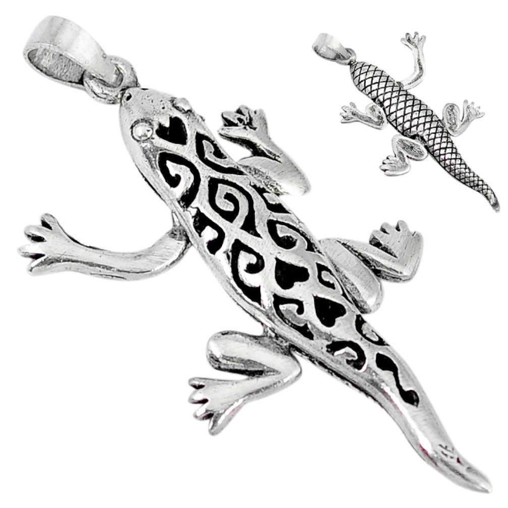3d moving charm solid 925 sterling silver lizard pendant jewelry p2165