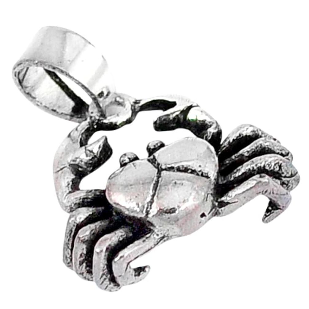 3d moving charm solid 925 sterling silver crab pendant jewelry p2170