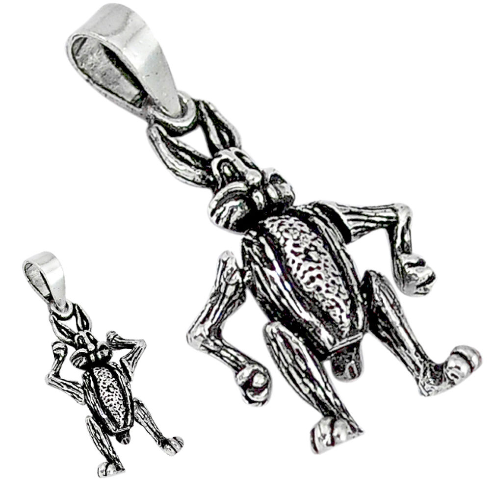 3d moving charm solid 925 sterling silver rabbit pendant jewelry p2195