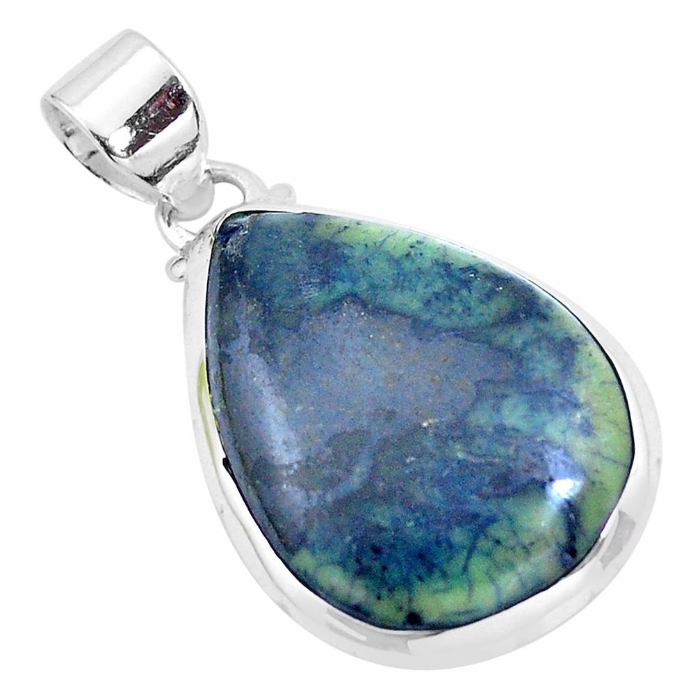 925 sterling silver 14.23cts natural black vivianite pendant jewelry p23069