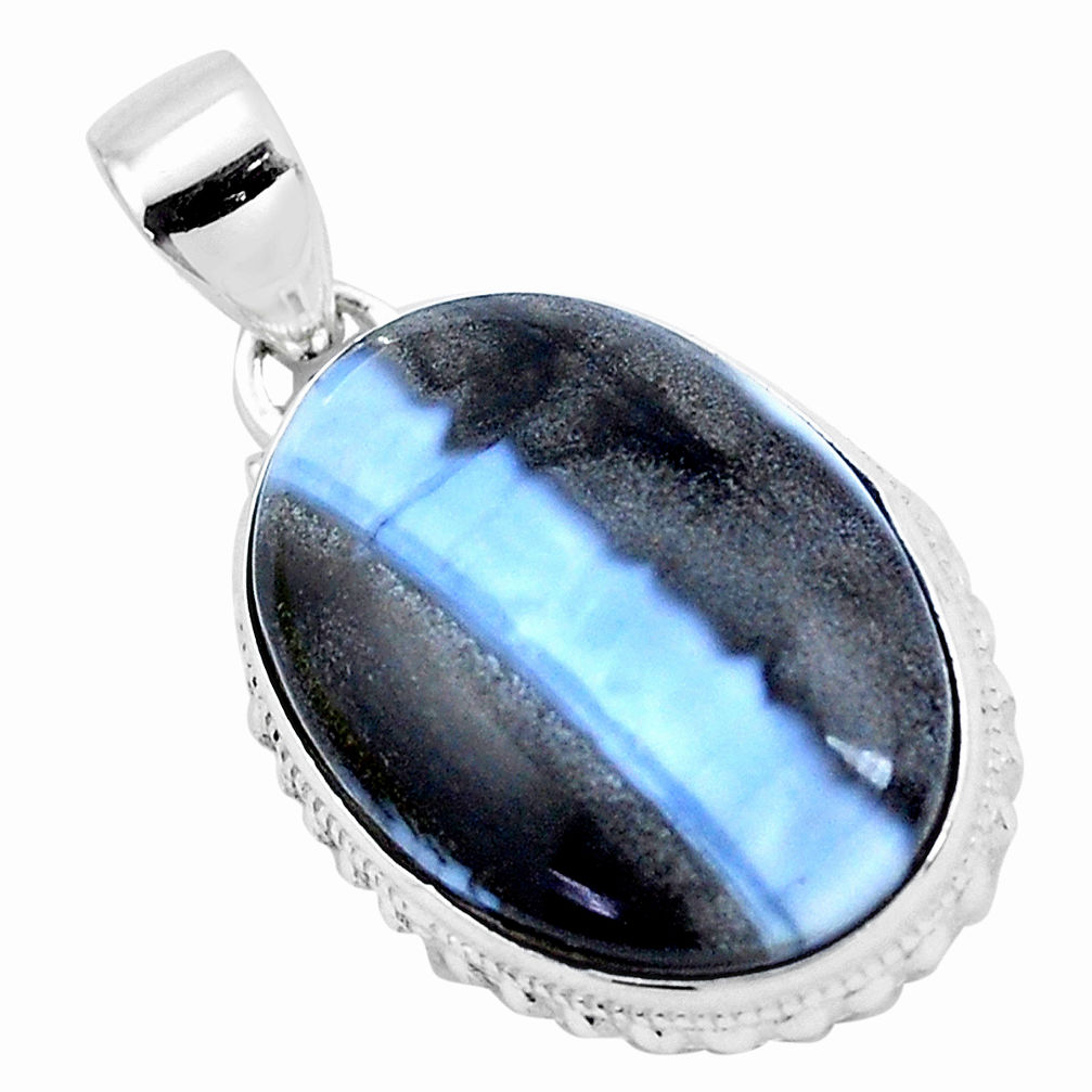 925 sterling silver 19.60cts natural blue owyhee opal pendant jewelry p23187