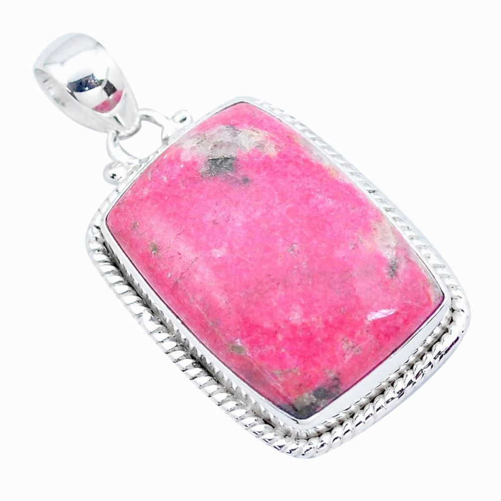 925 silver 27.05cts natural pink thulite (unionite, pink zoisite) pendant p23257