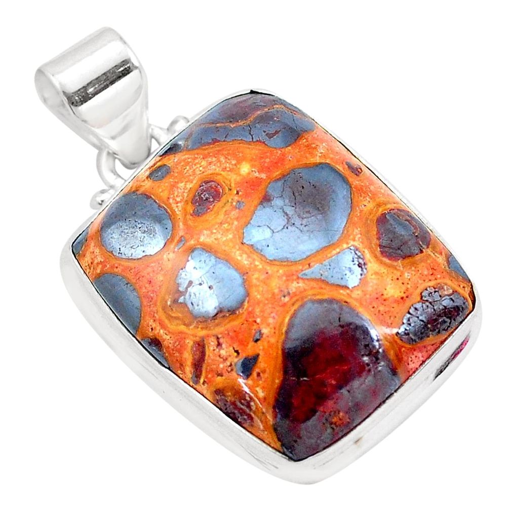 20.55cts natural brown bauxite 925 sterling silver pendant jewelry p23291