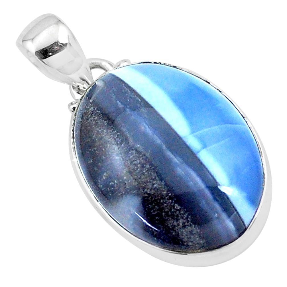 925 sterling silver 16.57cts natural blue owyhee opal pendant jewelry p23380