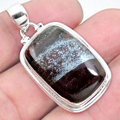 19.72cts natural black ancestralite 925 sterling silver pendant jewelry p23436