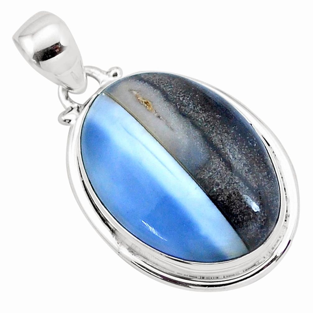 17.55cts natural blue owyhee opal 925 sterling silver pendant jewelry p23441