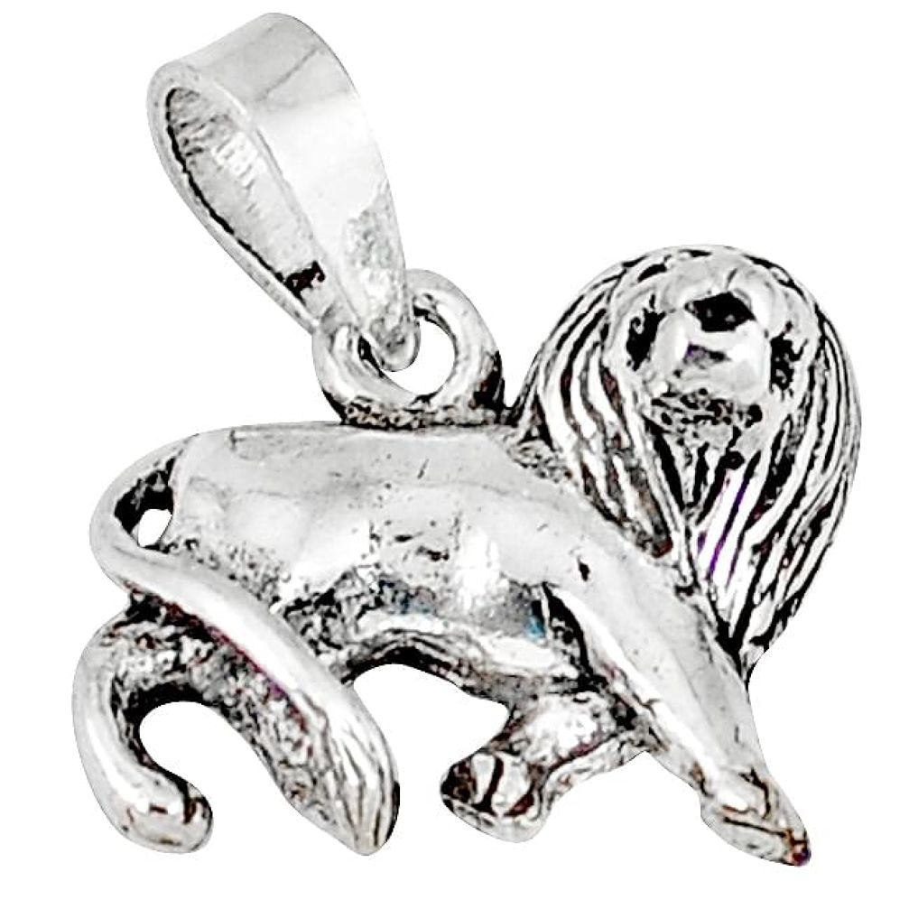 Indonesian bali style solid 925 sterling silver roaring lion pendant p2394