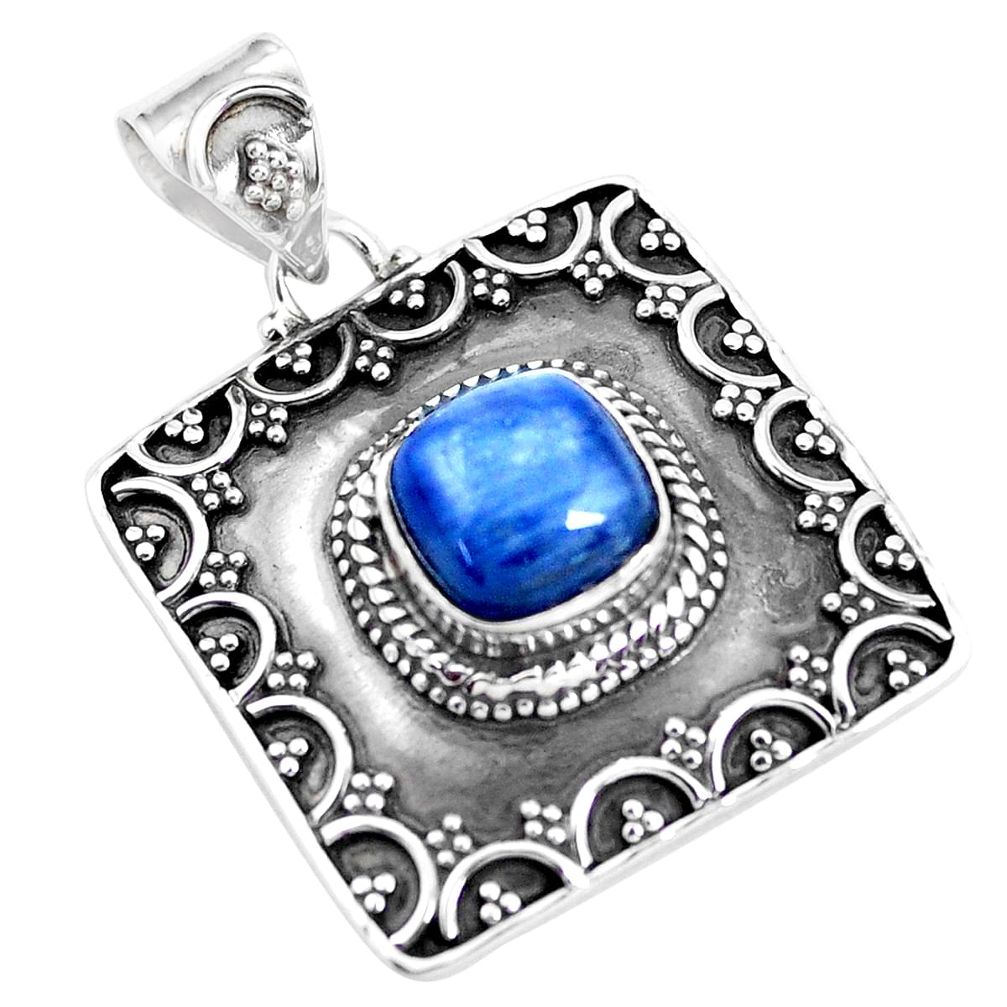 3.29cts natural blue kyanite 925 sterling silver pendant jewelry p24704