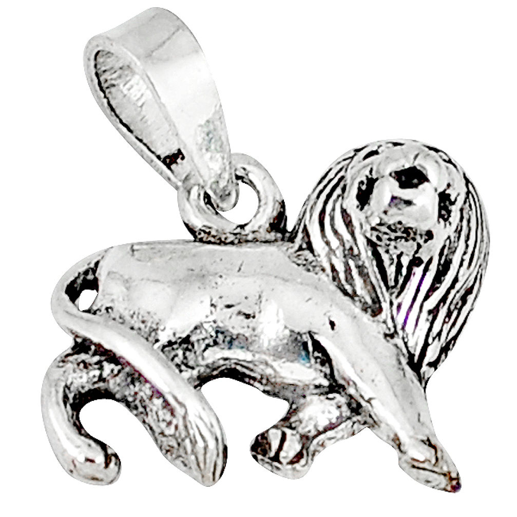 Indonesian bali style solid 925 sterling silver roaring lion pendant p2473