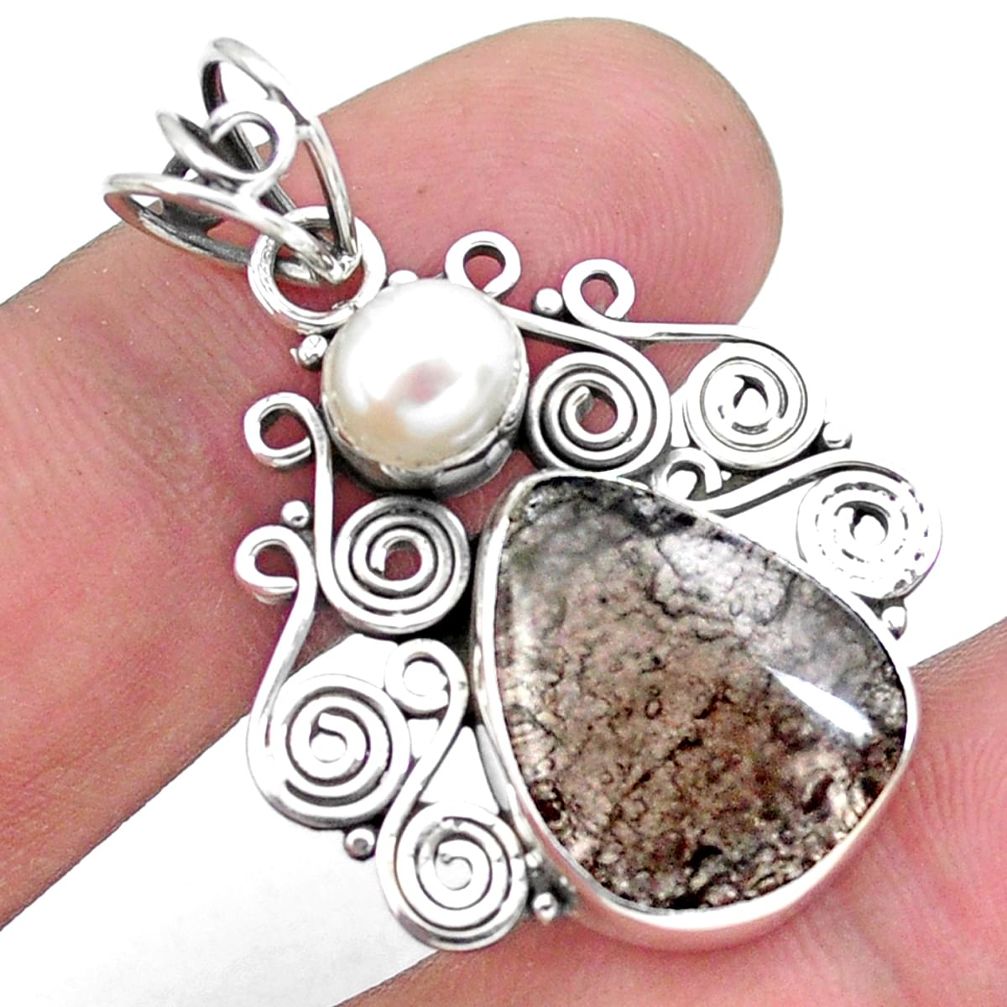 10.29cts natural brown agni manitite pearl 925 sterling silver pendant p25200