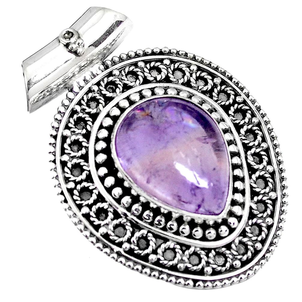 11.30cts natural purple ametrine 925 sterling silver pendant jewelry p25552