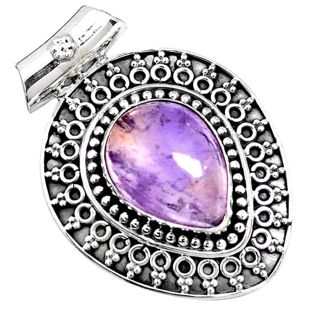 11.54cts natural purple ametrine 925 sterling silver pendant jewelry p25553