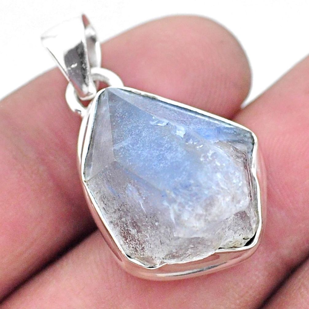 16.54cts natural blue dumortierite rough 925 sterling silver pendant p25569