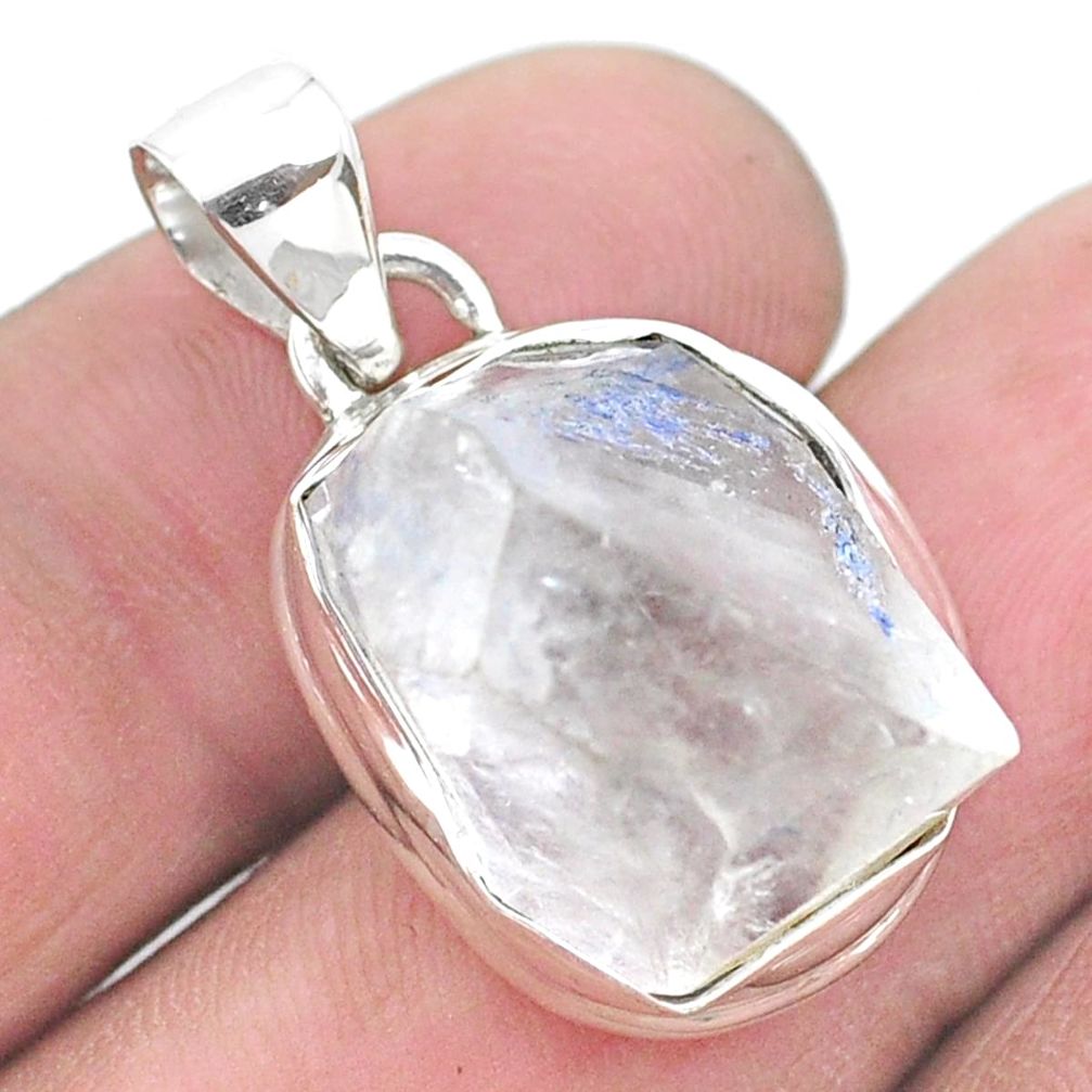 17.42cts natural blue dumortierite rough 925 sterling silver pendant p25576