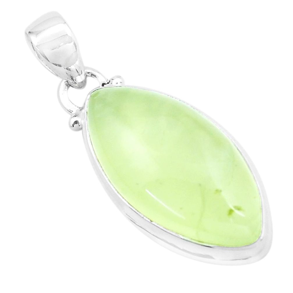 19.23cts natural green prehnite 925 sterling silver pendant jewelry p25626