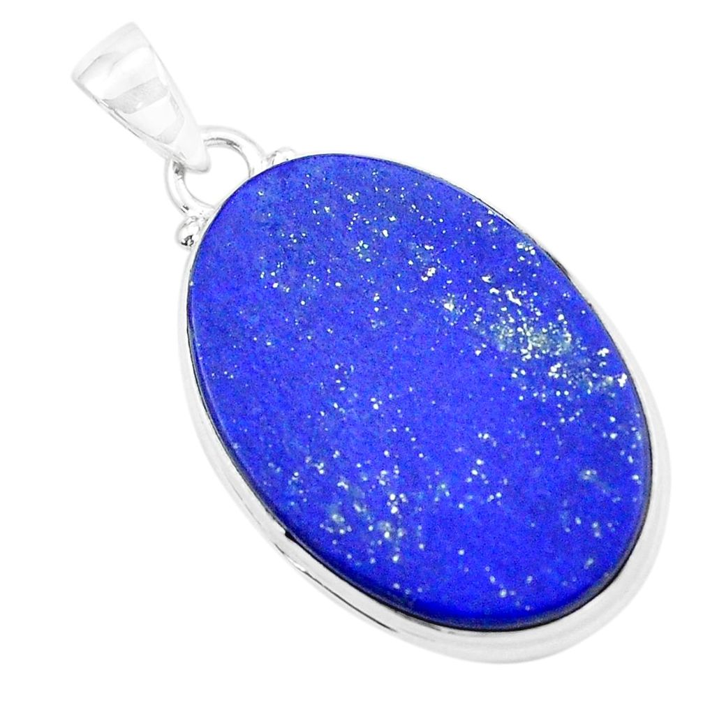 21.48cts natural blue lapis lazuli 925 sterling silver pendant jewelry p25627