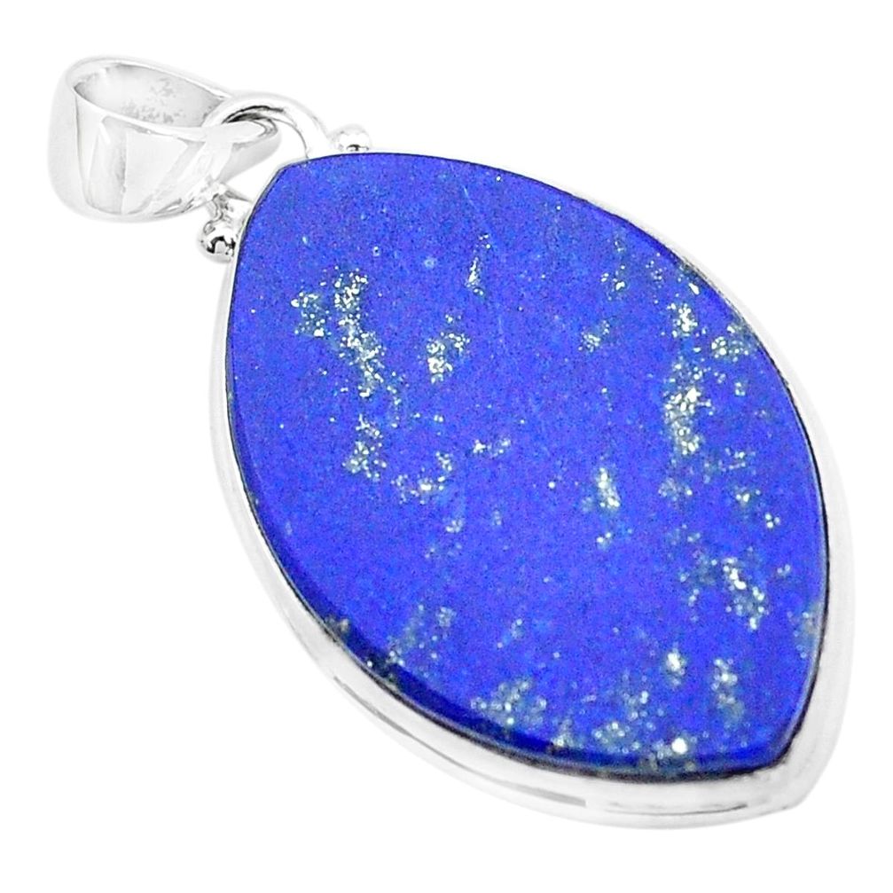 20.88cts natural blue lapis lazuli 925 sterling silver pendant jewelry p25629