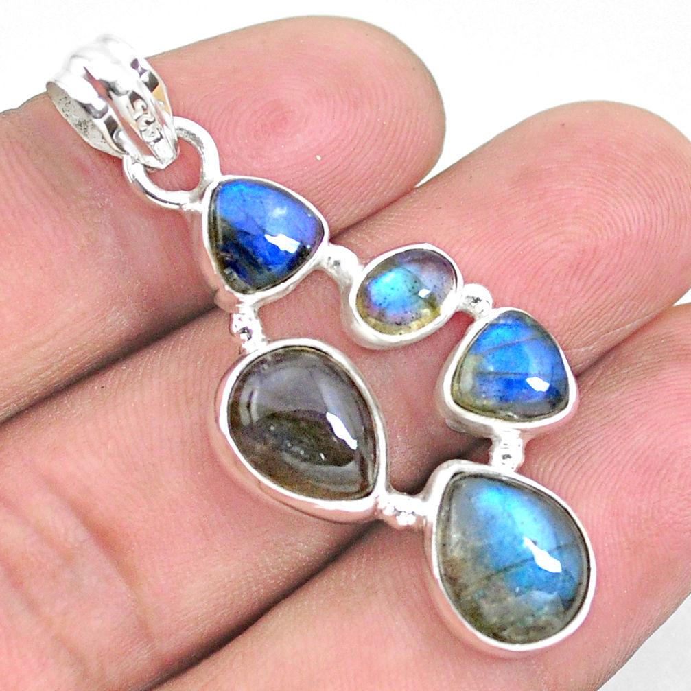 11.27cts natural blue labradorite 925 sterling silver pendant jewelry p25769