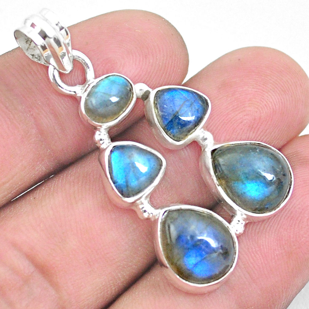 12.04cts natural blue labradorite 925 sterling silver pendant jewelry p25771