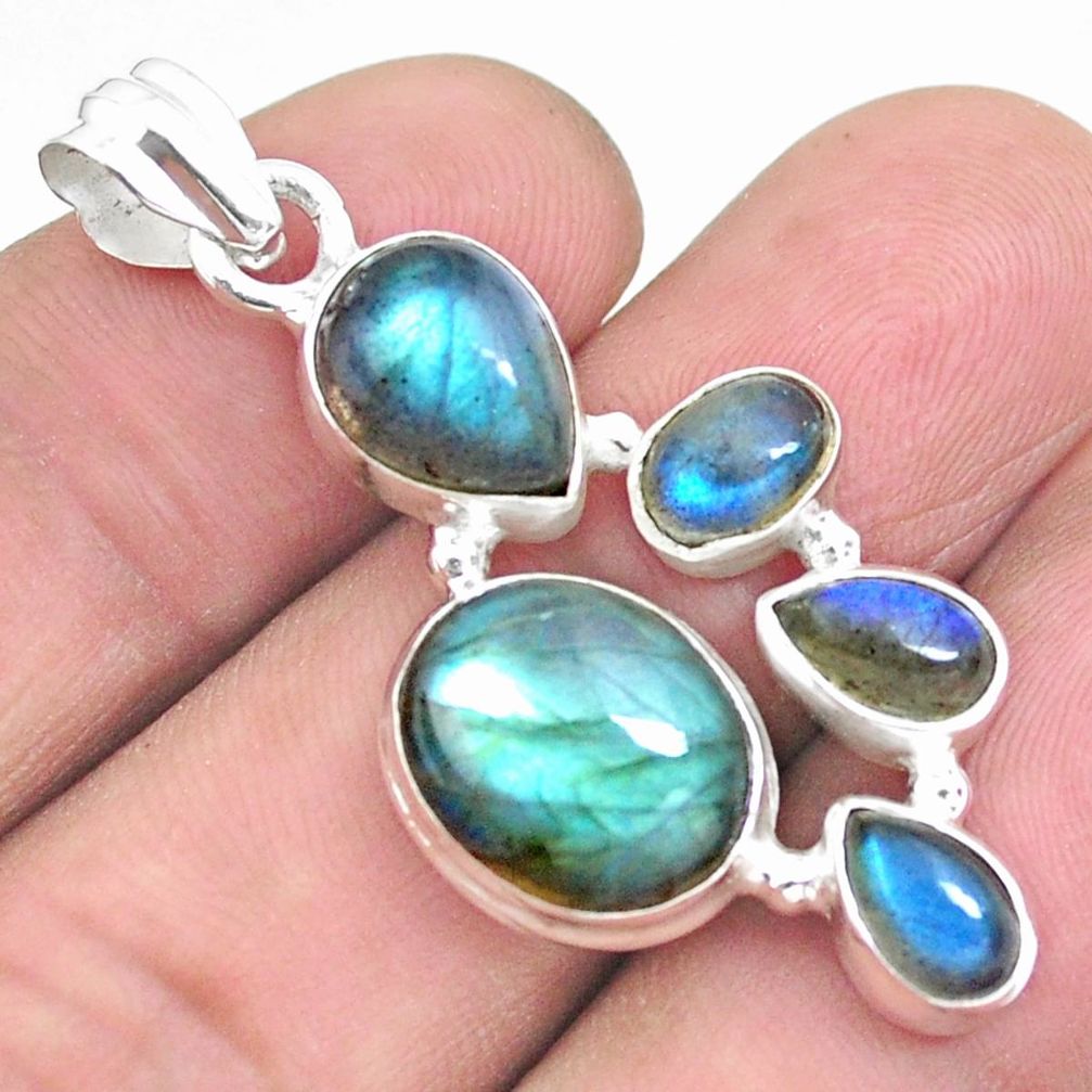14.12cts natural blue labradorite 925 sterling silver pendant jewelry p25780