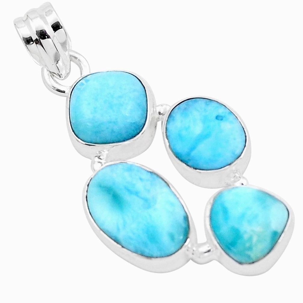 13.71cts natural blue larimar 925 sterling silver pendant jewelry p25796