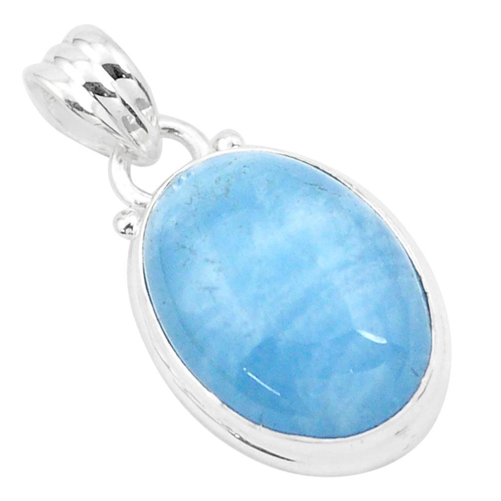 925 sterling silver 12.58cts natural blue aquamarine pendant jewelry p26234