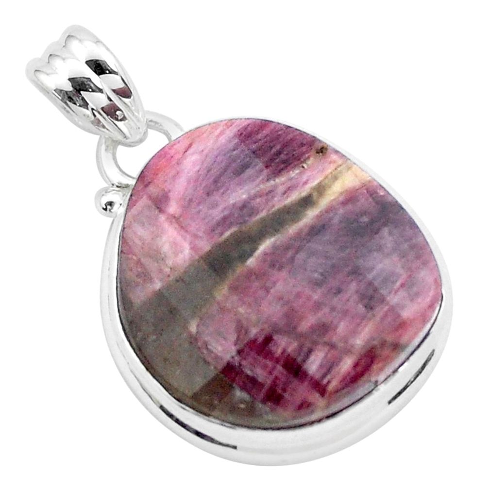 16.54cts natural pink tourmaline 925 sterling silver pendant jewelry p26253