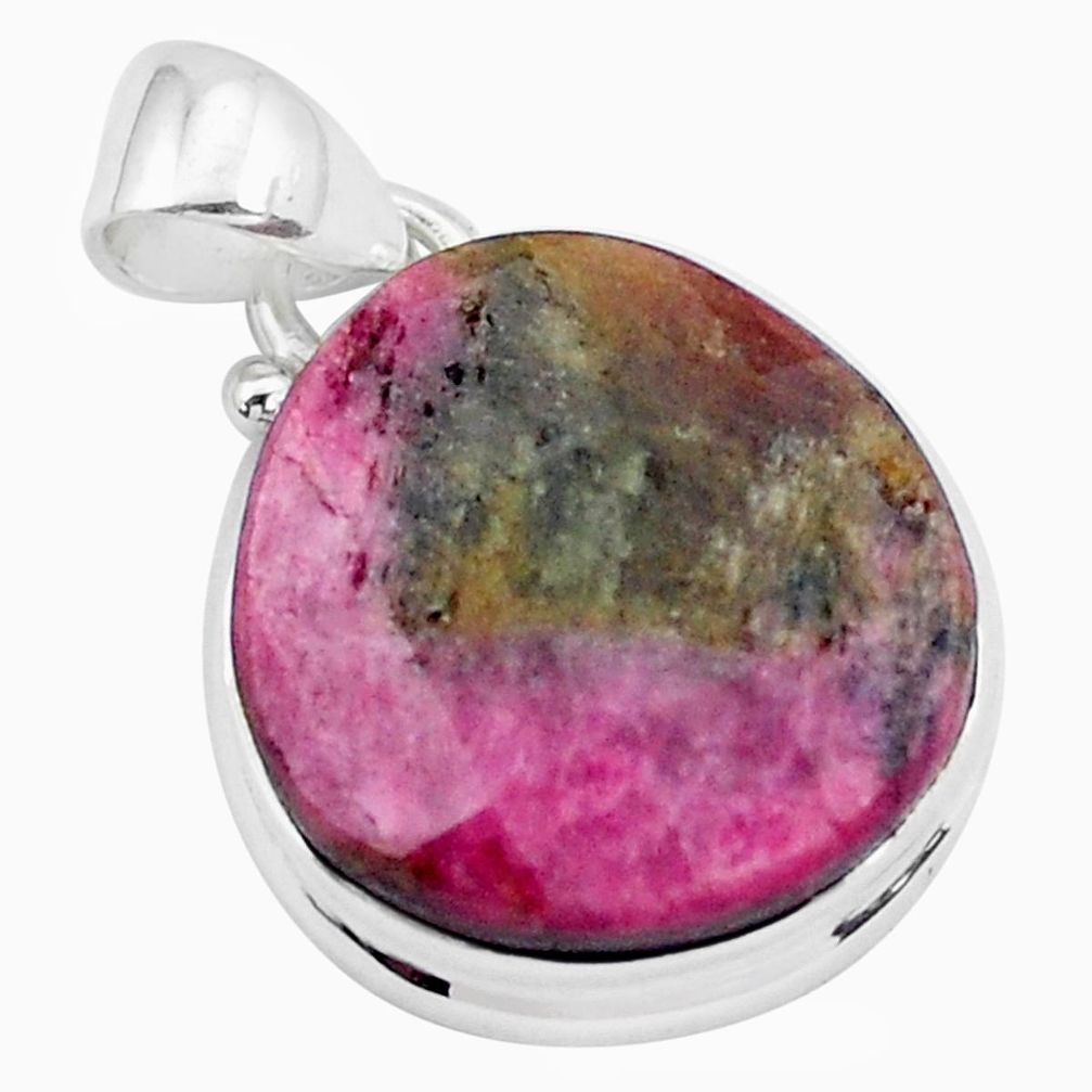 15.16cts natural pink tourmaline 925 sterling silver pendant jewelry p26255