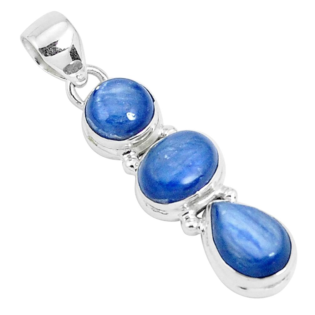 10.98cts natural blue kyanite 925 sterling silver pendant jewelry p26916