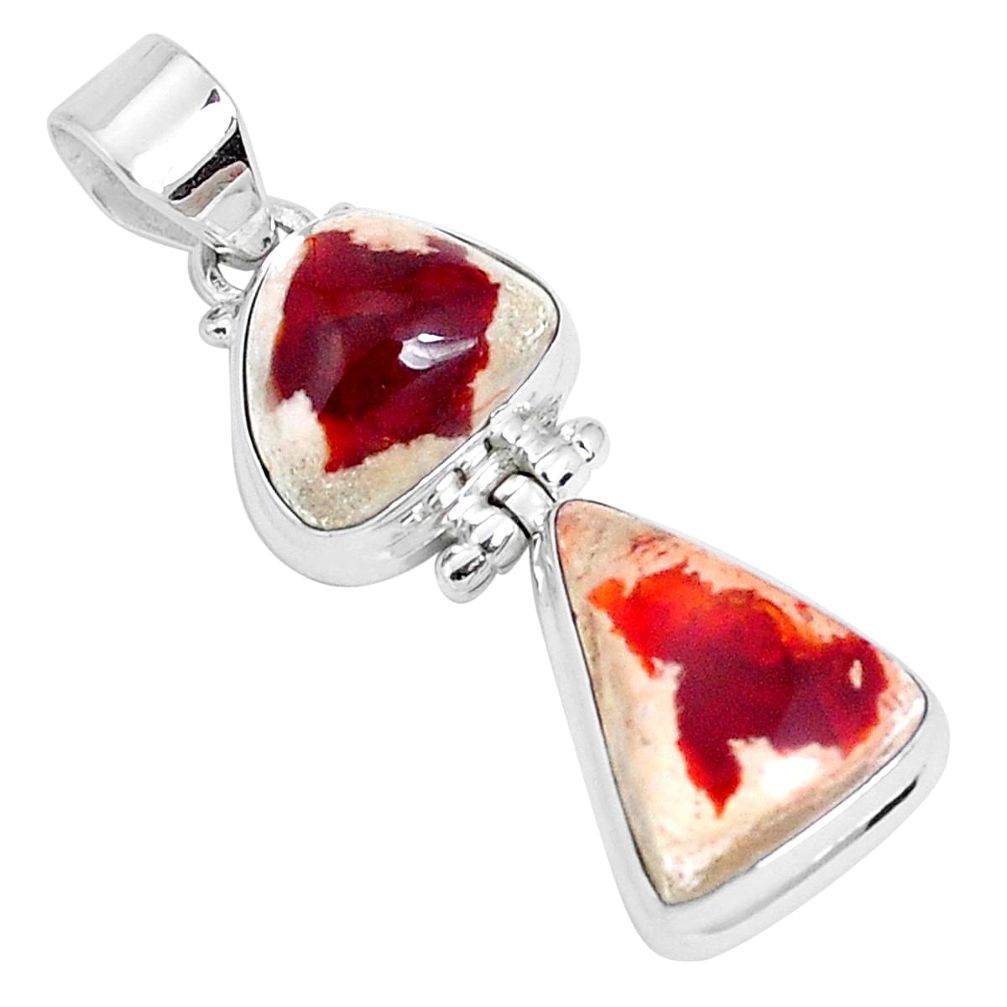 925 sterling silver 15.97cts natural multicolor mexican fire opal pendant p26963