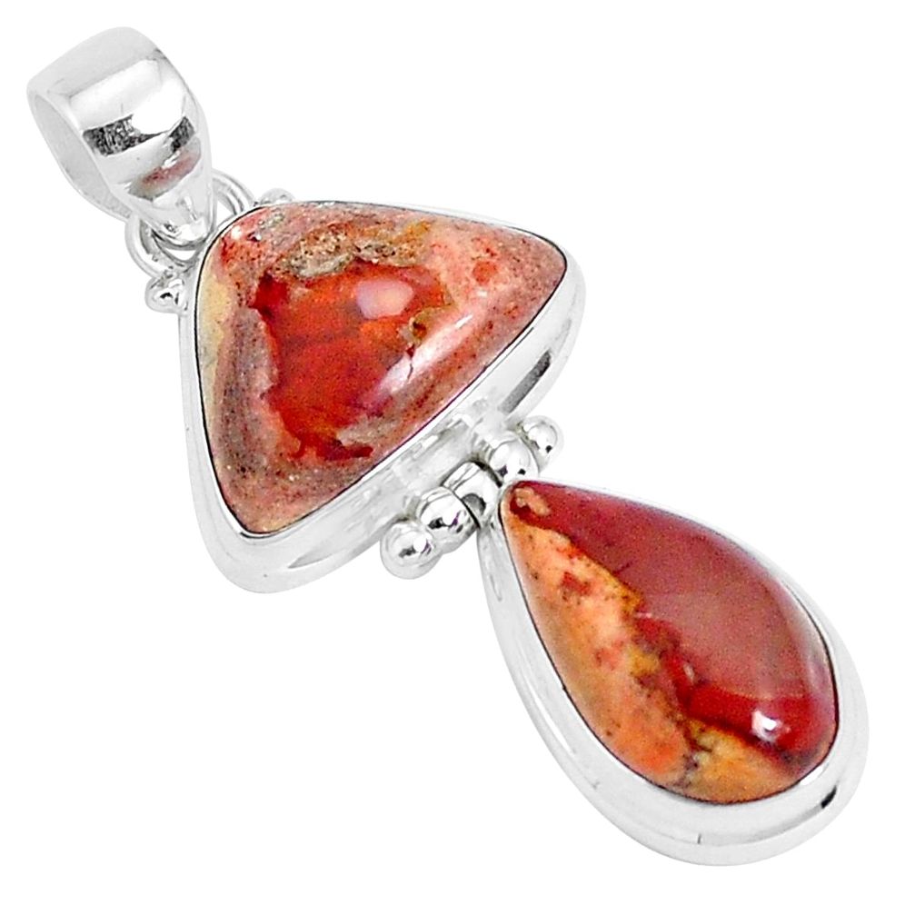 16.92cts natural multi color mexican fire opal 925 silver pendant p26976