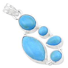13.77cts natural blue owyhee opal 925 sterling silver pendant jewelry p27616