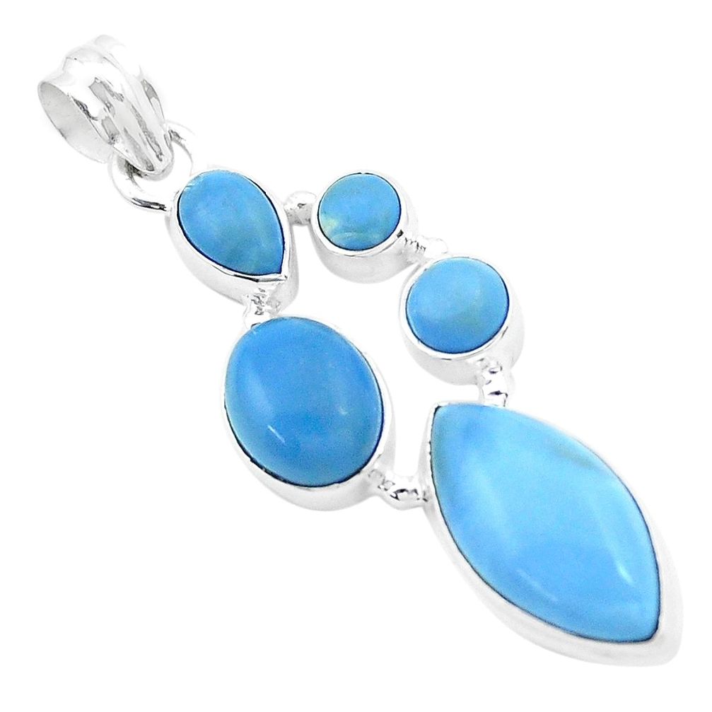 13.77cts natural blue owyhee opal 925 sterling silver pendant jewelry p27617