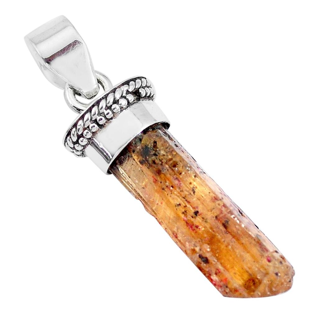 925 sterling silver 17.49cts natural golden imperial topaz fancy pendant p28132