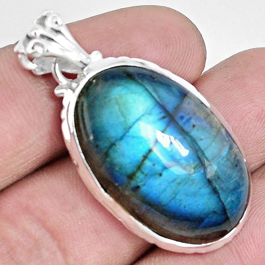 25.00cts natural blue labradorite 925 sterling silver pendant jewelry p28538