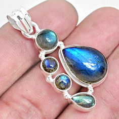14.26cts natural blue labradorite 925 sterling silver pendant jewelry p29026