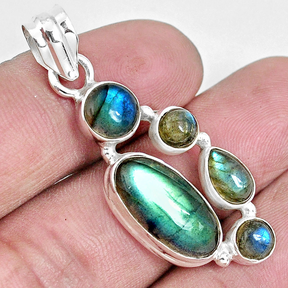 11.89cts natural blue labradorite 925 sterling silver pendant jewelry p29028