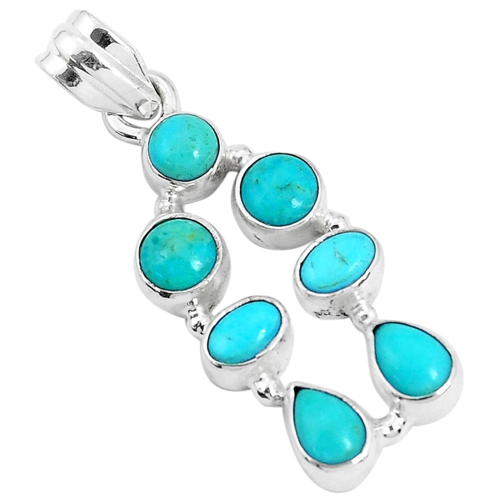 6.83cts green arizona mohave turquoise 925 sterling silver pendant p29054