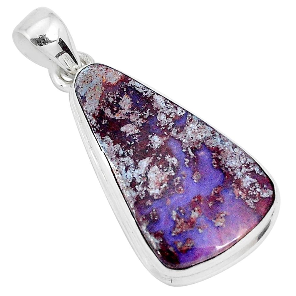 18.68cts natural brown boulder opal 925 sterling silver pendant jewelry p29477