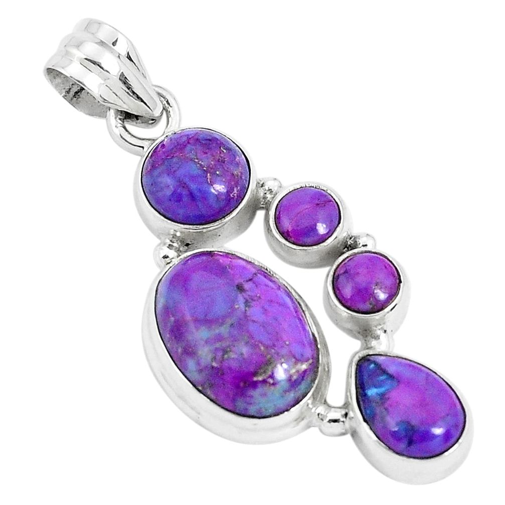 11.36cts purple copper turquoise 925 sterling silver pendant jewelry p29662