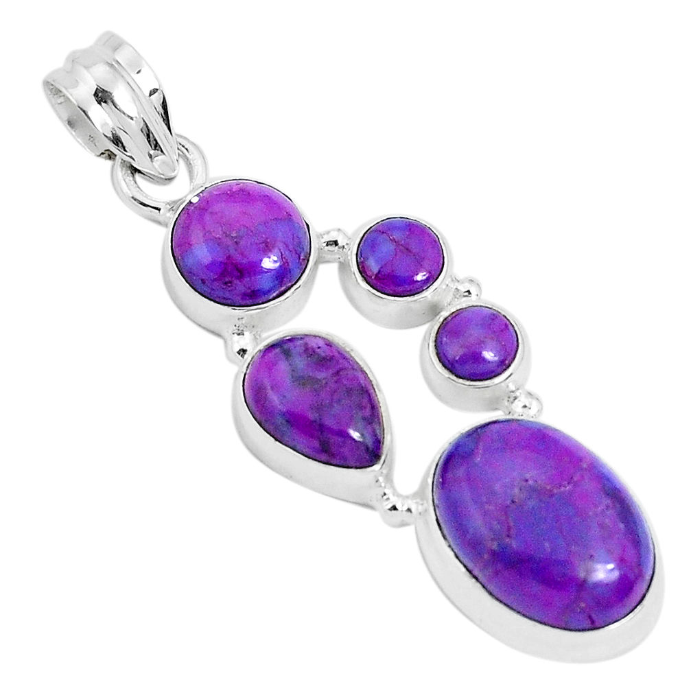 11.03cts purple copper turquoise 925 sterling silver pendant jewelry p29673