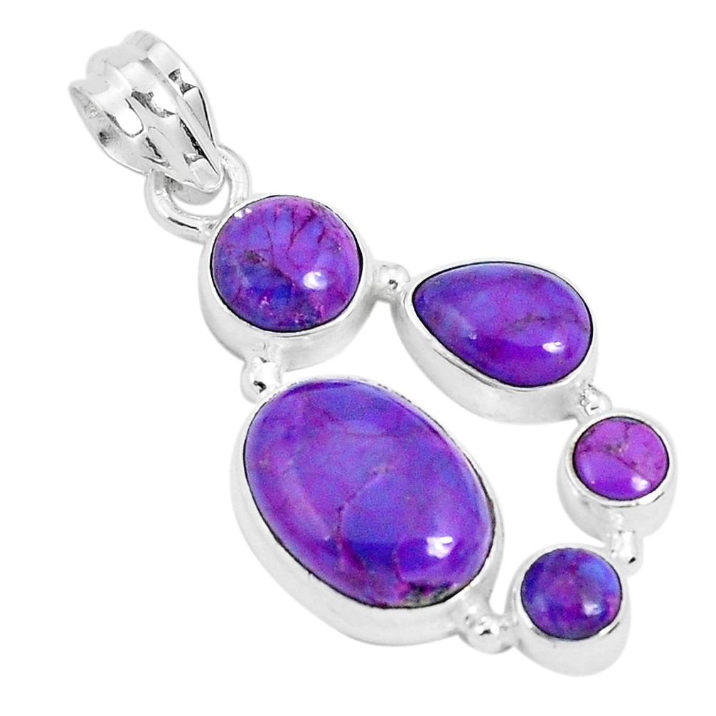 11.00cts purple copper turquoise 925 sterling silver pendant jewelry p29680