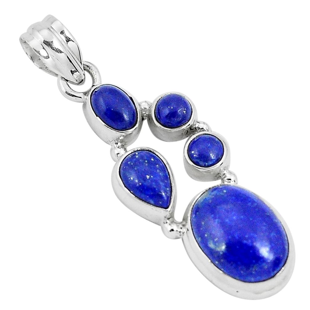 12.02cts natural blue lapis lazuli 925 sterling silver pendant jewelry p29723