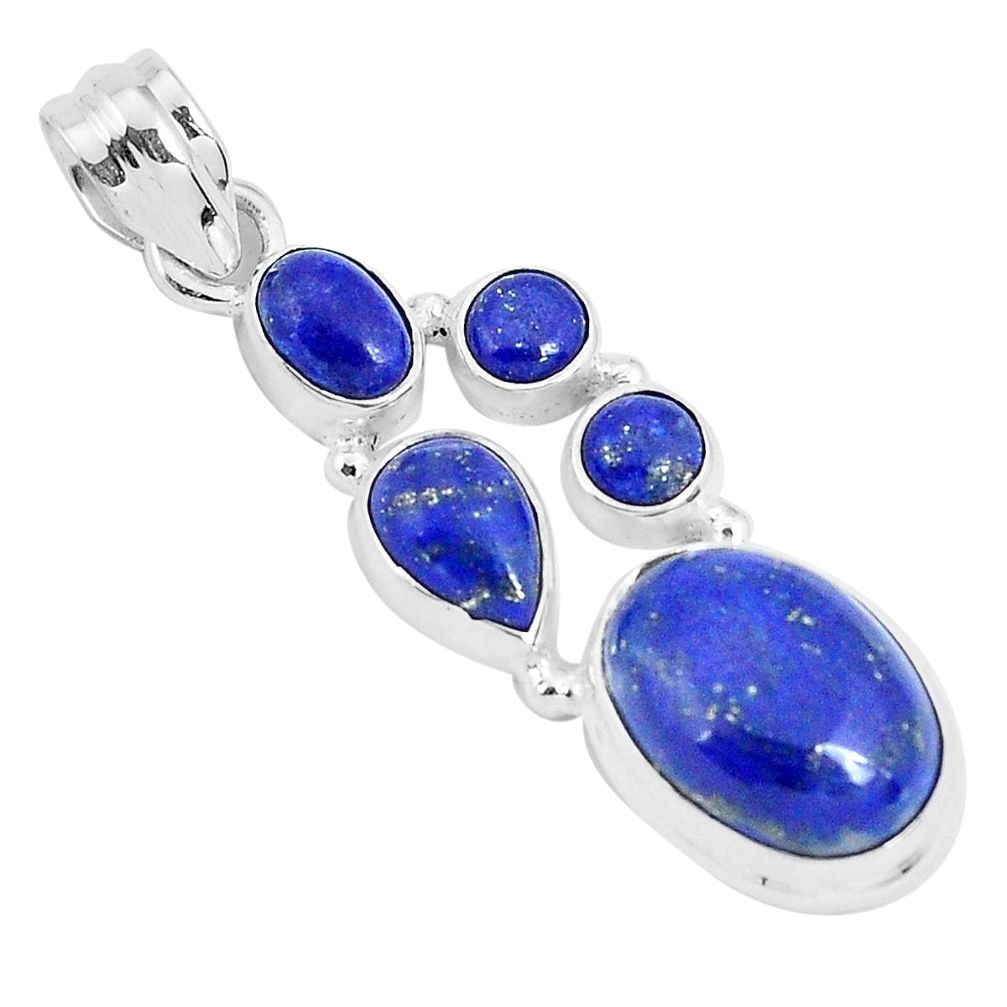 12.37cts natural blue lapis lazuli 925 sterling silver pendant jewelry p29728