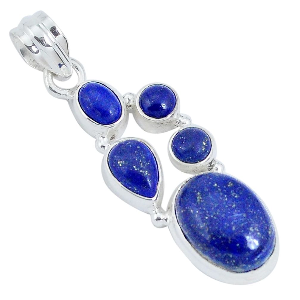 12.33cts natural blue lapis lazuli 925 sterling silver pendant jewelry p29735