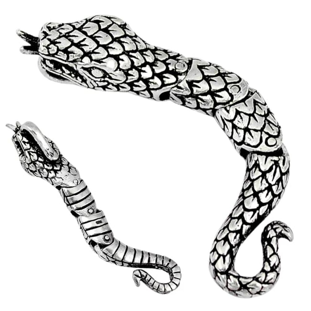 925 silver 3d moving charm solid anaconda snake pendant jewelry p3084