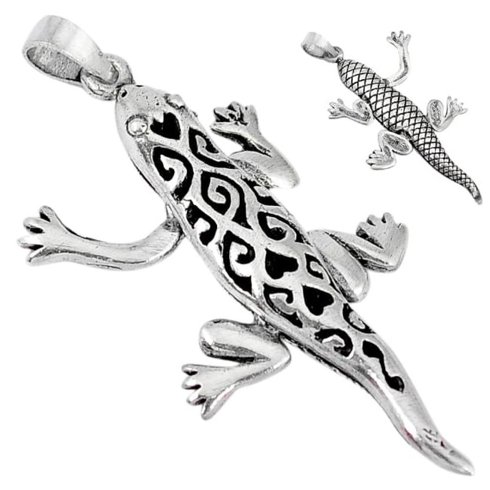 3d moving charm solid 925 sterling silver lizard pendant jewelry p3136
