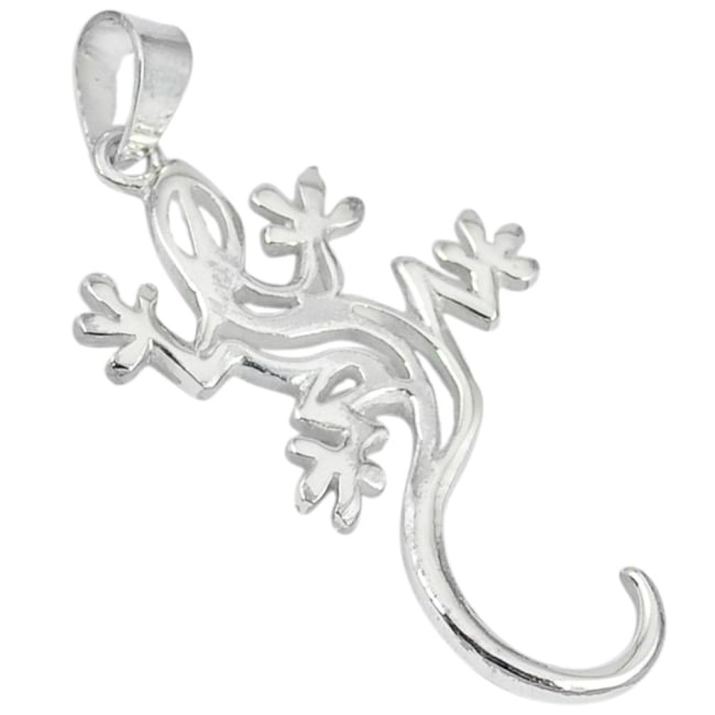 Indonesian bali style solid 925 sterling silver lizard pendant jewelry p3144