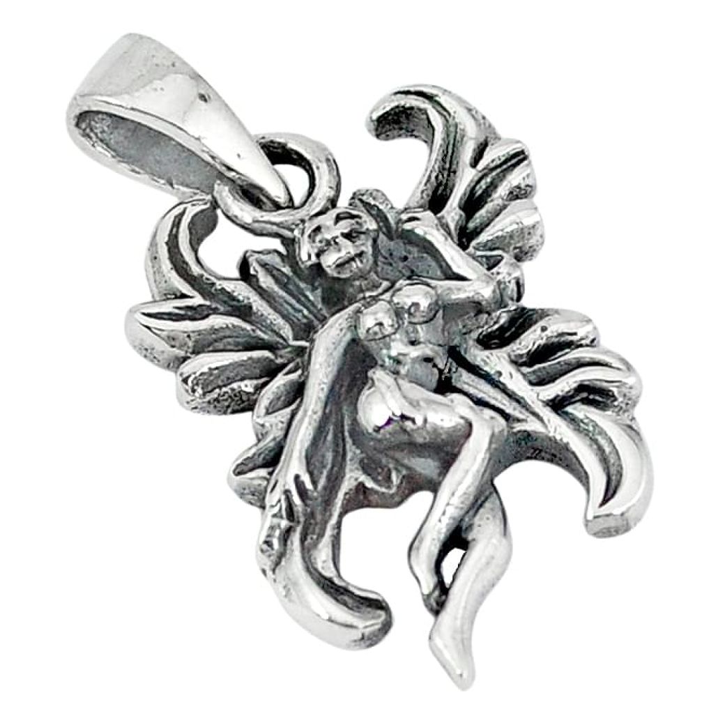 925 silver indonesian bali style solid angel wings fairy pendant jewelry p3292