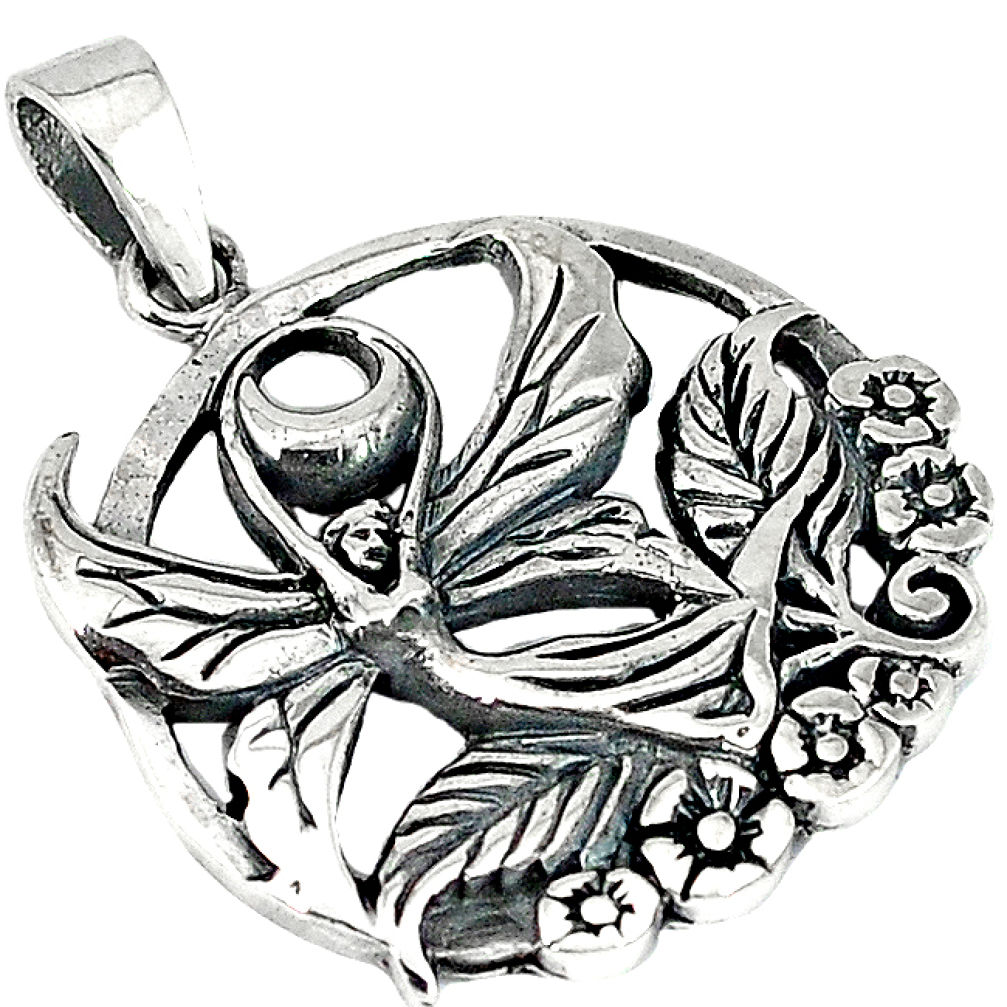 925 sterling silver indonesian bali style solid guardian angel pendant p3304